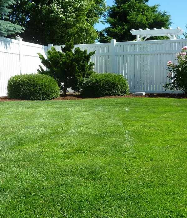 The vinyl fencing installed in this Lubbock backyard provides privacy and security.